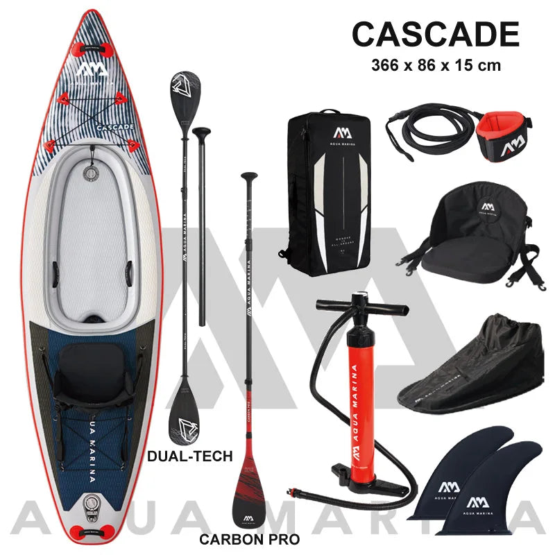 AQUA MARINA CASCADE board kayak double function combination inflatable boat drop stitch 340*89*20cm stand up paddle surf river