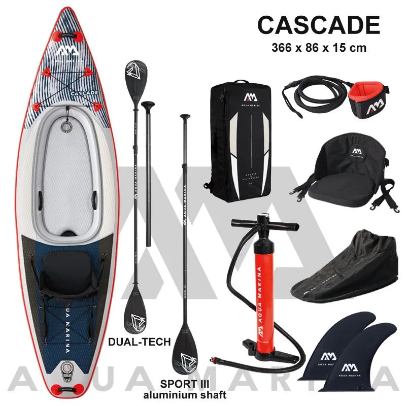 AQUA MARINA CASCADE board kayak double function combination inflatable boat drop stitch 340*89*20cm stand up paddle surf river